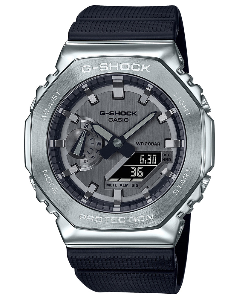 Casio G-Shock GM-2100-1A “CasiOak” – Silver Metal Edition