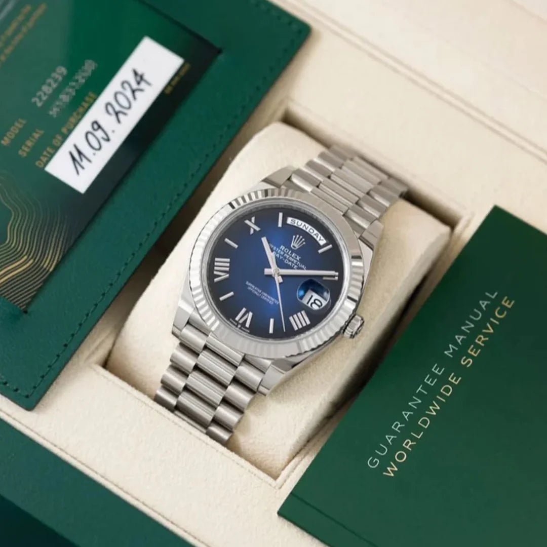 Rolex Day-Date Blue Dial Silver Edition