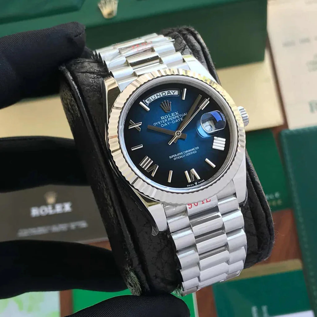 Rolex Day-Date Blue Dial Silver Edition
